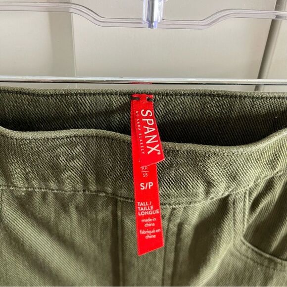 Spanx Jeanish Shaping Ankle Leggings Pants Pull On Olive Green Sz S - Picture 8 of 14
